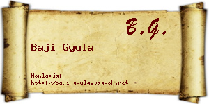 Baji Gyula névjegykártya